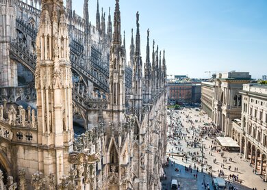Blick vom Dach des gotischen Dom in Mailand | © Gettyimages.com/Dovapi